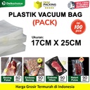 (PACK) VACUUM BAG 17x25cm Plastik Vakum POLOS EMBOSS Vacum Sealer Makanan DELKOCHOICE