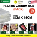 (PACK) VACUUM BAG 8x15cm Plastik Vakum POLOS EMBOSS Vacum Sealer Makanan DELKOCHOICE
