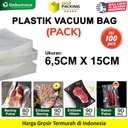 (PACK) VACUUM BAG 6,5x15cm Plastik Vakum POLOS EMBOSS Vacum Sealer Makanan DELKOCHOICE