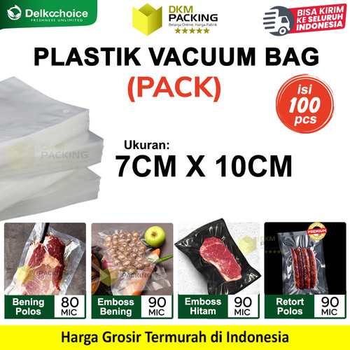 (PACK) VACUUM BAG 7x10cm Plastik Vakum POLOS EMBOSS Vacum Sealer Makanan DELKOCHOICE
