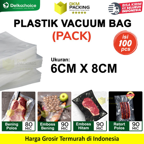 (PACK) VACUUM BAG 6x8cm Plastik Vakum POLOS EMBOSS Vacum Sealer Makanan DELKOCHOICE