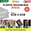 (PACK) VACUUM BAG 6x8cm Plastik Vakum POLOS EMBOSS Vacum Sealer Makanan DELKOCHOICE