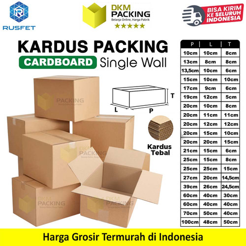 KARDUS PACKING Single Wall Cardboard Karton Carton Box Dus Kotak Packaging Polos Tebal RUSFET