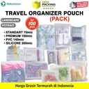 (PACK) Travel Pouch Organizer Zipper Traveling Bag Plastik Ziplock Storage Kantong Penyimpanan Serbaguna DELKOCHOICE