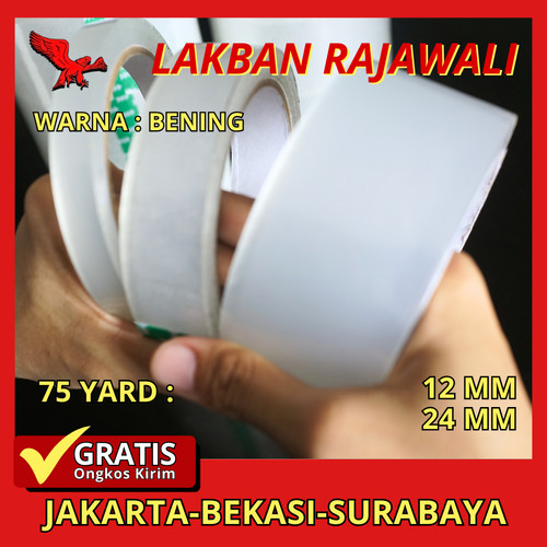 Lakban Isolasi Bening 12mm 24mm 75 yard