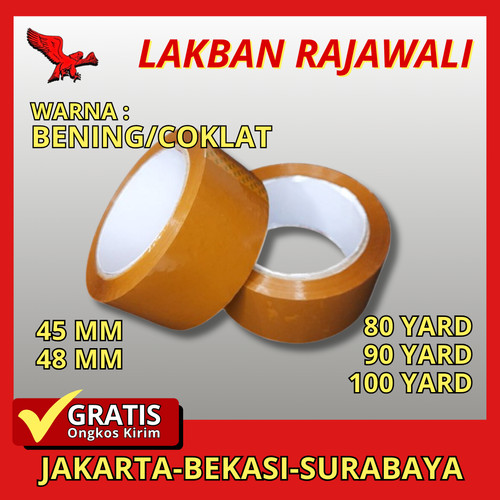 Lakban bening & coklat, lakban packing45cm.48cm 80 yard,90 yard,100 ya