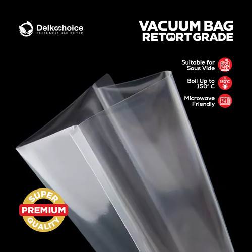 (PACK) VACUUM BAG 17x25cm Plastik Vakum POLOS EMBOSS Vacum Sealer Makanan DELKOCHOICE