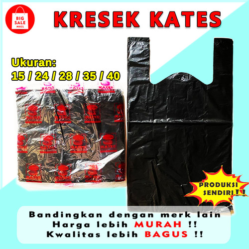 Plastik Kresek Ekonomis HITAM MERAH UK 15/24/28/35/40 laundry TIPIS!!!