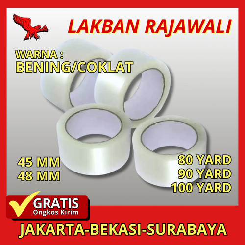 Lakban bening & coklat, lakban packing45cm.48cm 80 yard,90 yard,100 ya