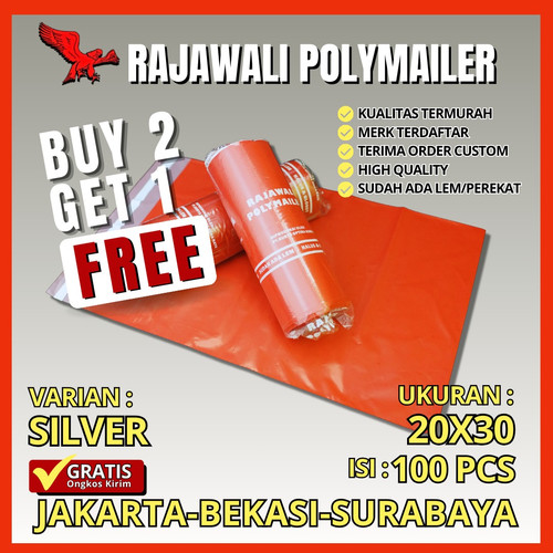 PROMO BELI 2 FREE 1-Plastik Polymailer Warna uk/17/20/35/40 isi100pcs Plastik Packing Online Shop Packing Perekat lem Tebal RAJAWALI