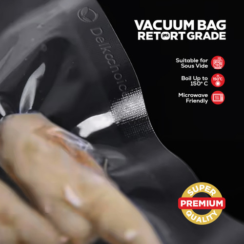 (PACK) VACUUM BAG 17x25cm Plastik Vakum POLOS EMBOSS Vacum Sealer Makanan DELKOCHOICE