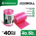 Kantong Plastik Sampah MERAH Red Magenta Trash Bag Warna Premium Virgin Plastic Tebal DELKOCHOICE