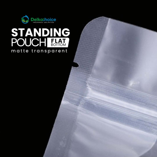 (PACK) Flat Bottom NON VALVE Coffee Bag Plastik Kemasan Biji Kopi Standing Pouch Ziplock Food Grade DELKOCHOICE