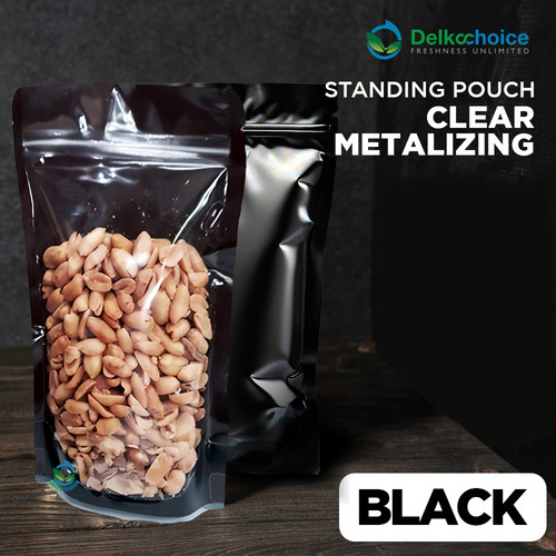 (PACK) Standing Pouch CLEAR METALIZING kemasan Kombinasi Transparan Bening Food Grade Snack Makanan DELKOCHOICE
