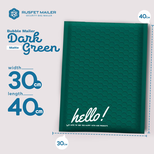 Amplop Bubble DARK GREEN Envelope Bag Security Mailer Kantong Polybubble Packing Paket RUSFET