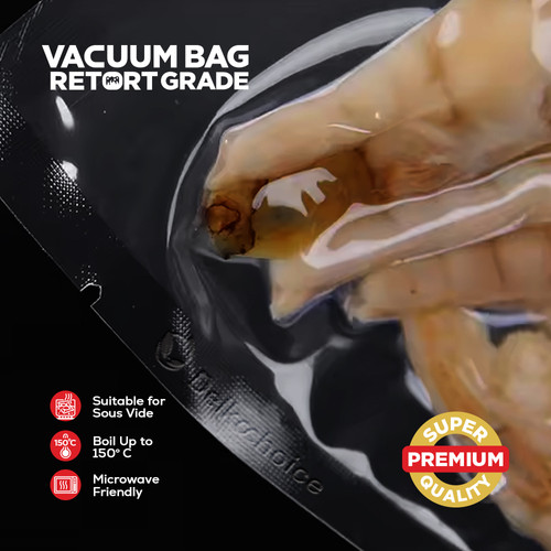 (PACK) VACUUM BAG 17x25cm Plastik Vakum POLOS EMBOSS Vacum Sealer Makanan DELKOCHOICE
