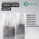 Flat Bottom TISSUE PAPER VALVE Standing Pouch Ziplock Kraft Kertas Coffee Bag Kemasan Kopi DELKOCHOICE