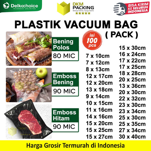 (PACK) Plastik Vacuum Bag POLOS EMBOSS Vakum Vacum Sealer Makanan DELKOCHOICE