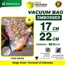 Plastik Vacuum Bag 17x22cm EMBOSSED EMBOSS Plastic Kemasan Vakum Sealer Makanan Bintik DELKOCHOICE