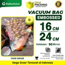 Plastik Vacuum Bag 16x24cm EMBOSSED EMBOSS Plastic Kemasan Vakum Sealer Makanan Bintik DELKOCHOICE