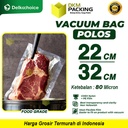 Plastik Vacuum Bag 22x32cm POLOS Plastic Kemasan Vakum Makanan Frozen Food Smooth Bintik DELKOCHOICE