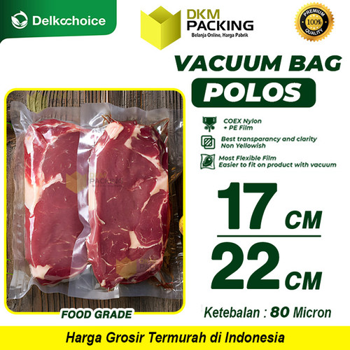 Plastik Vacuum Bag 17x22cm POLOS Plastic Kemasan Vakum Makanan SMOOTH DELKOCHOICE