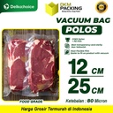 Plastik Vacuum Bag 12x25cm POLOS Plastic Kemasan Vakum Makanan SMOOTH DELKOCHOICE