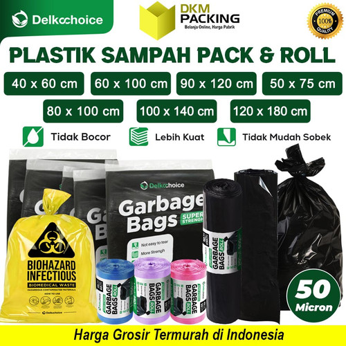 Kantong Plastik Sampah Tebal Jumbo Premium Trash Bag Delkochoice