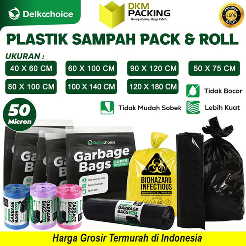 Kantong Plastik Sampah Jumbo Tebal Premium Trash Bag Delkochoice