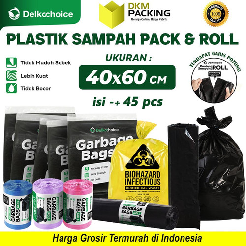 Kantong Plastik Sampah Jumbo Tebal Trash Bag Premium Delkochoice 40x60
