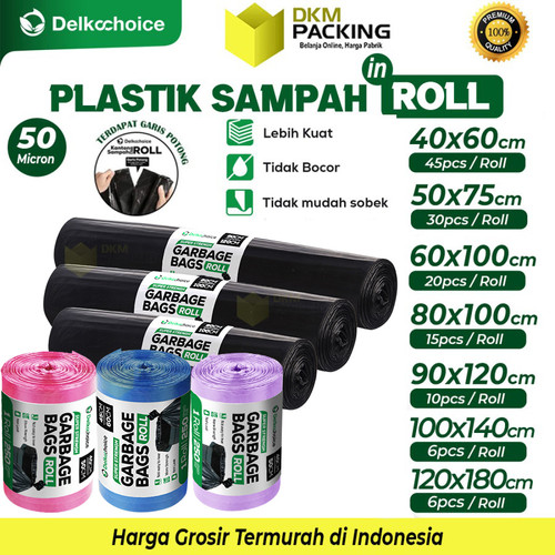 Kantong Plastik Sampah Roll Tebal Jumbo Premium Trash Bag Delkochoice