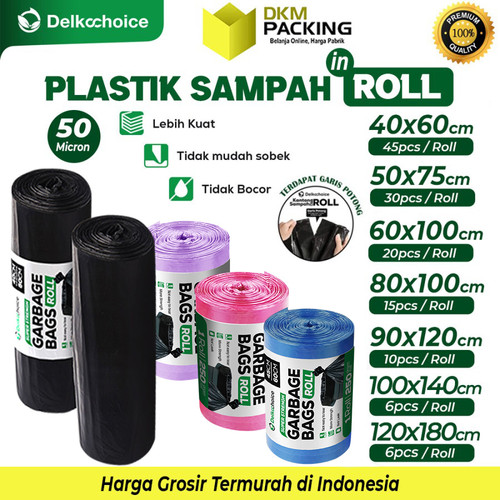 Kantong Plastik Sampah Roll Jumbo Trash Bag Premium Tebal Delkochoice