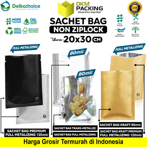 Sachet Bag Kemasan Bungkus Makanan FOODGRADE NON ZIP Delkochoice 20x30