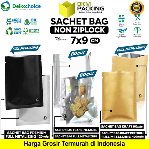 Sachet Bag Kemasan Bungkus Makanan FOODGRADE NON ZIP Delkochoice 7x9