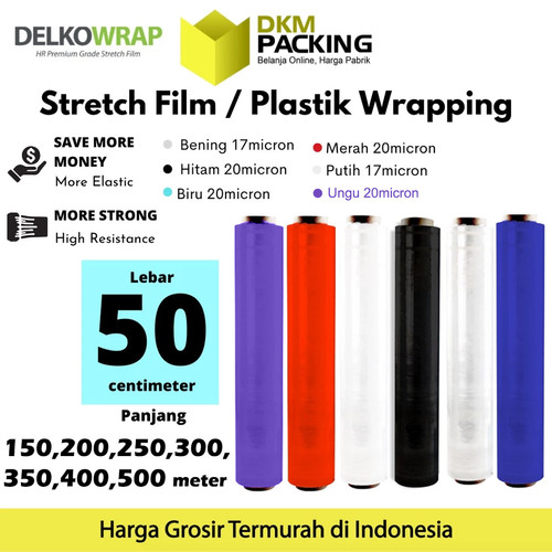Plastik Wraping Stretch Film 50cm Wrapping Pembungkus DELKOWRAP SATUAN