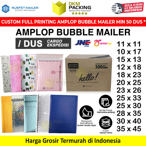Amplop Bubble Mailer Wrap Envelope Packing Paket Premium Termurah Rusfet / DUS KARGO