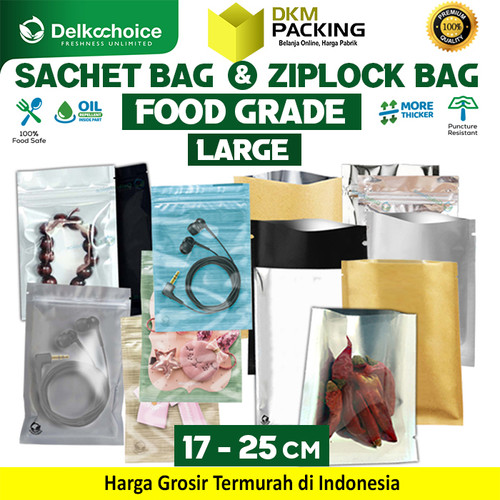Kemasan Sachet / Ziplock Bag Aksesoris FOOD GRADE LARGE DELKOCHOICE