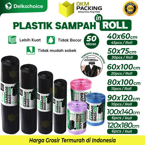 Kantong Plastik Sampah Roll Jumbo Tebal Premium Trash Bag Delkochoice