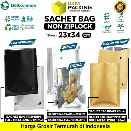 Sachet Bag Kemasan Bungkus Makanan FOODGRADE NON ZIP Delkochoice 23x34