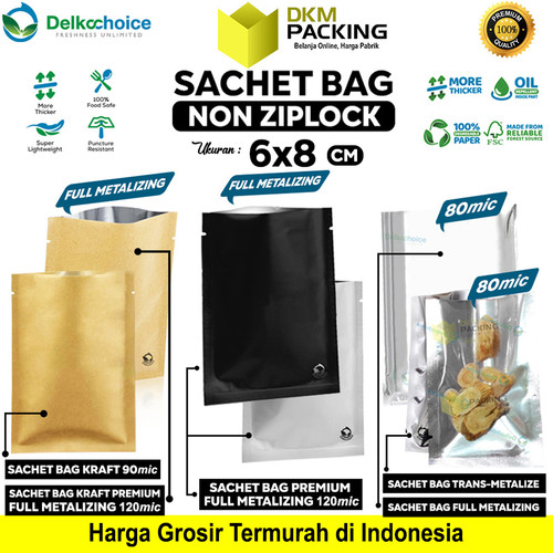 Sachet Bag Kemasan Bungkus Makanan FOODGRADE NON ZIP Delkochoice 6x8