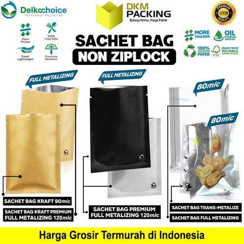 Sachet Bag Bungkus Kemasan Makanan FOOD GRADE NON ZIPLOCK Delkochoice