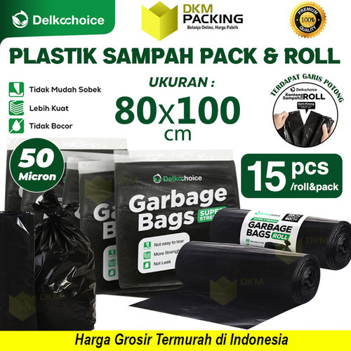 KANTONG PLASTIK SAMPAH 800x100cm HITAM TEBAL JUMBO TERMURAH SATUAN