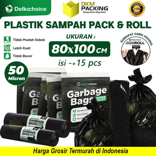 KANTONG PLASTIK SAMPAH 80x100cm TEBAL HITAM JUMBO TERMURAH SATUAN