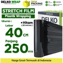 Plastik Wraping Stretch Film 40cm x 250m HITAM DELKOWRAP / SATUAN