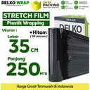 Plastik Wraping Stretch Film 35cm x 250m HITAM DELKOWRAP / SATUAN