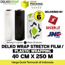 Stretch Film 40cm x 250m Plastik Wrapping DELKO WRAP TERMURAH /DUS