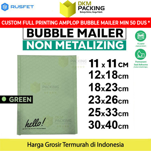 Amplop Bubble Mailer Bag Green RUSFET Bubblewrap Envelope Polybubble