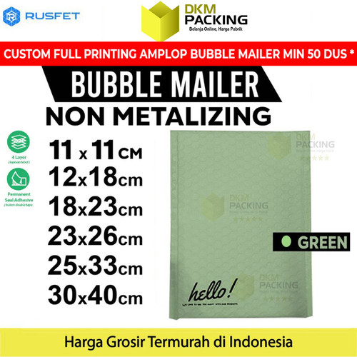 Amplop Bubble Mailer Bag Green Bubblewrap Envelope Polybubble RUSFET