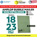 Amplop bubble mailer packing amplop bubble rusfet green murah 18x23 cm
