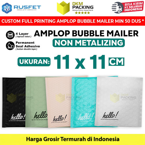 Amplop Bubble Mailer Bag 11x11cm Envelope Polybubble Bubblewrap RUSFET